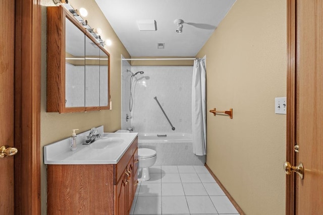 5612 N Vista Grande Dr, Otis Orchards, WA 99027 - bathroom with tile patterned floors, toilet, tiled shower / bath combo, and vanity