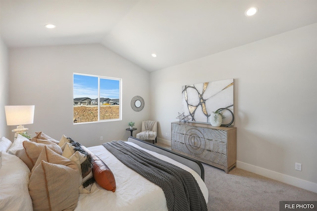 5741 S Sherri Lea Rd, Spokane, WA 99224 - bedroom with vaulted ceiling, carpet flooring, recessed lighting, and baseboards