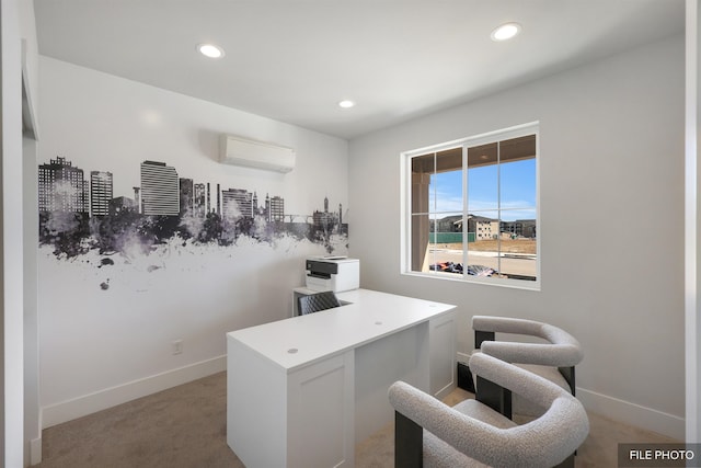 5741 S Sherri Lea Rd, Spokane, WA 99224 - carpeted office space featuring a wall mounted AC, recessed lighting, and baseboards