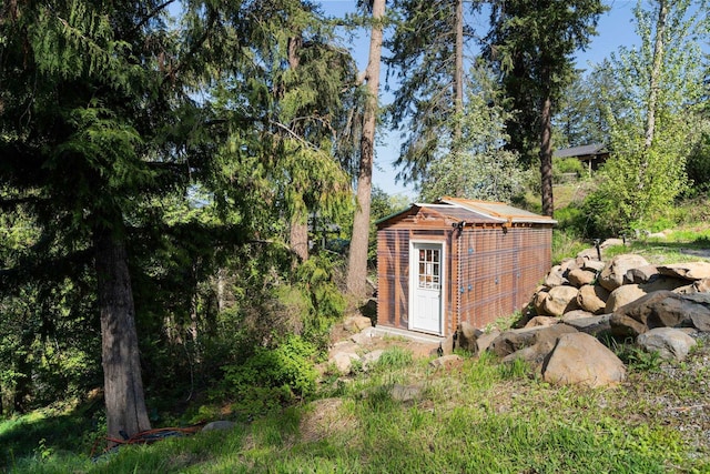 view of shed