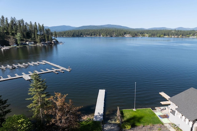 water view featuring a mountainous background