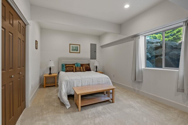 8504 E Black Oak Ln, Spokane, WA 99217 - bedroom with light colored carpet, baseboards, and recessed lighting
