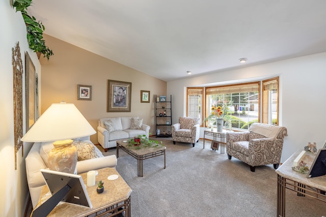 5123 E Lane Park Ct, Mead, WA 99021 - living room featuring carpet and lofted ceiling