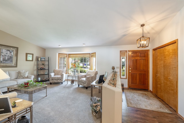 5123 E Lane Park Ct, Mead, WA 99021 - living area featuring a chandelier and wood finished floors