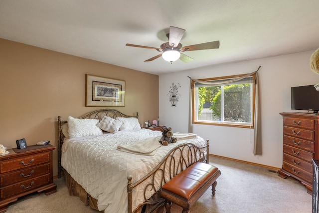 5123 E Lane Park Ct, Mead, WA 99021 - bedroom featuring light carpet, ceiling fan, and baseboards