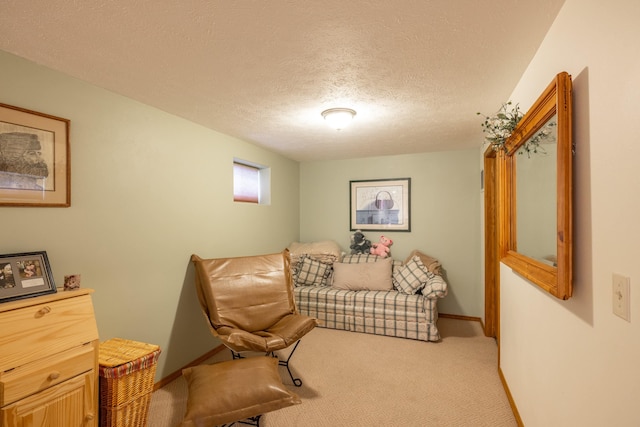 5123 E Lane Park Ct, Mead, WA 99021 - sitting room featuring light colored carpet, a textured ceiling, and baseboards