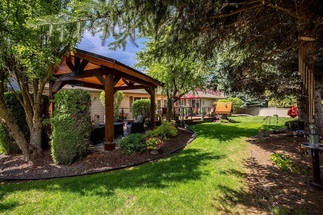 5123 E Lane Park Ct, Mead, WA 99021 - view of yard with a gazebo and a deck