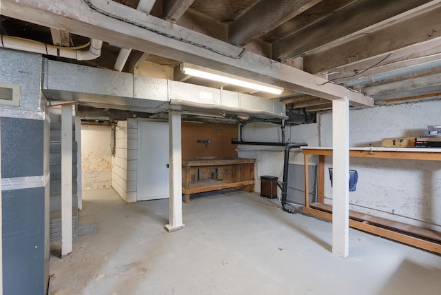 view of unfinished below grade area