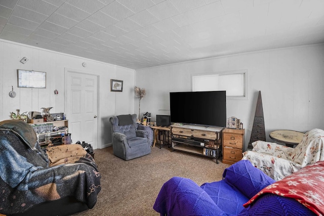 420 E Sanson Ave, Spokane, WA 99207 - carpeted living area featuring ornamental molding