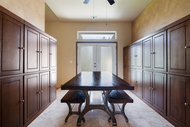 21718 W Watt Rd, Cheney, WA 99004 - dining area featuring french doors and a ceiling fan