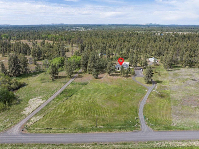 21718 W Watt Rd, Cheney, WA 99004 - aerial overview of property's location with a heavily wooded area and rural landscape