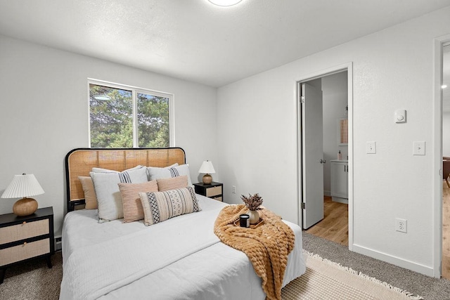 bedroom with carpet