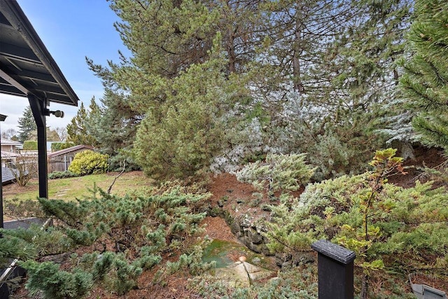 view of yard with fence
