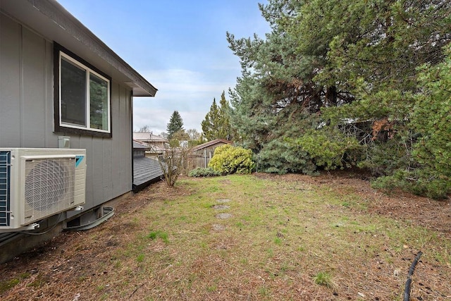 view of yard featuring a cooling unit