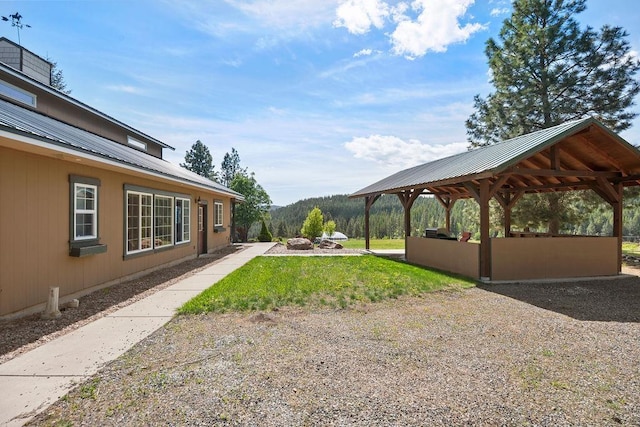 view of grassy yard featuring a gazebo