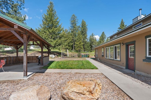 view of yard with a patio area and a gazebo