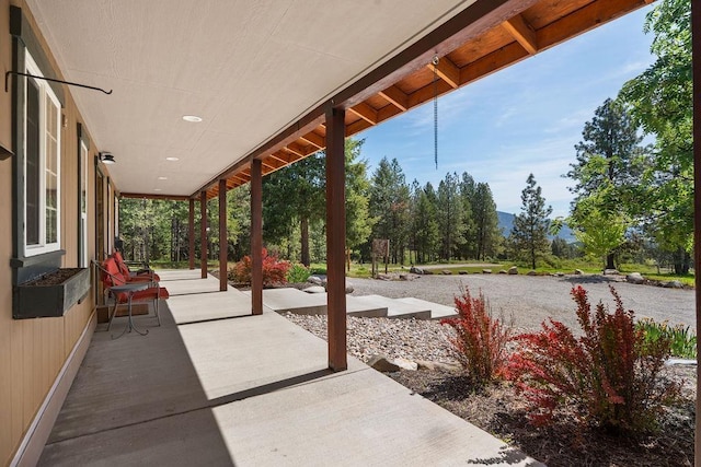 view of patio featuring covered porch