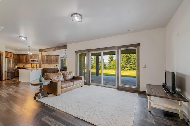 11818 N Mountain Trail Ln, Spokane, WA 99217 - living area featuring dark wood-type flooring