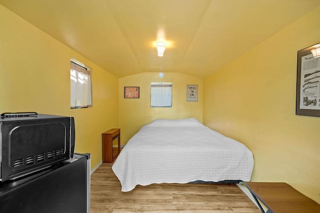 91 Moonlight Ln, Newport, WA 99156 - bedroom featuring wood finished floors and vaulted ceiling
