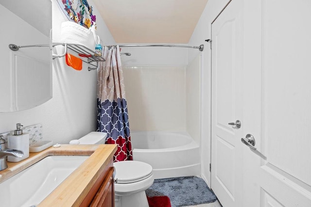 91 Moonlight Ln, Newport, WA 99156 - bathroom featuring toilet, vanity, and shower / bath combination with curtain