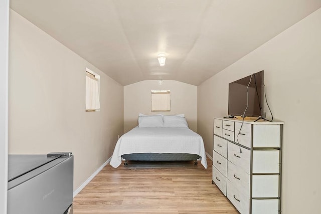 91 Moonlight Ln, Newport, WA 99156 - bedroom featuring lofted ceiling, light wood-style floors, and baseboards