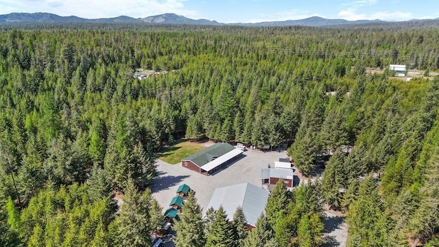 91 Moonlight Ln, Newport, WA 99156 - view from above of property featuring a heavily wooded area and a mountain backdrop