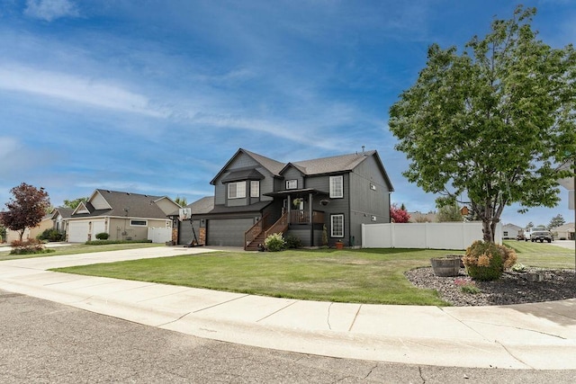 view of front facade with concrete driveway and a garage