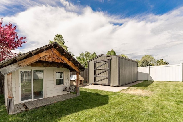 view of shed