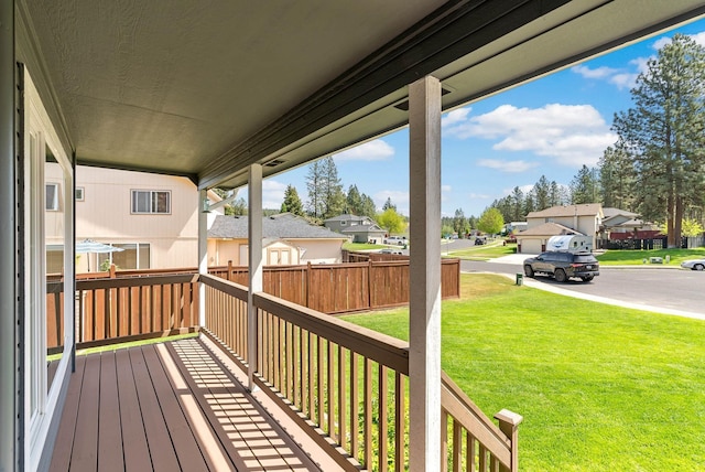 7007 N Tucannon Ct, Spokane, WA 99208 - deck with a residential view and a lawn
