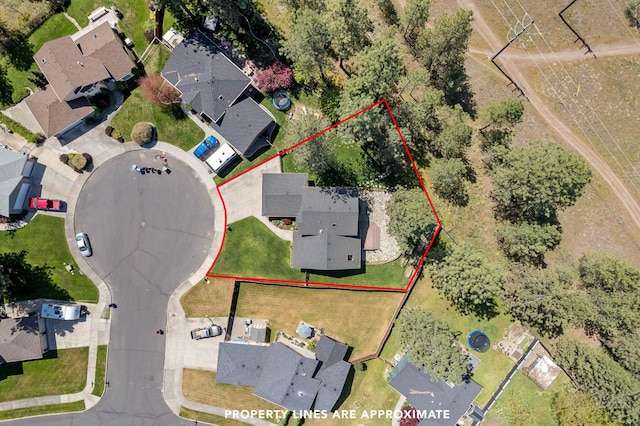 7007 N Tucannon Ct, Spokane, WA 99208 - aerial perspective of suburban area featuring property boundaries highlighted