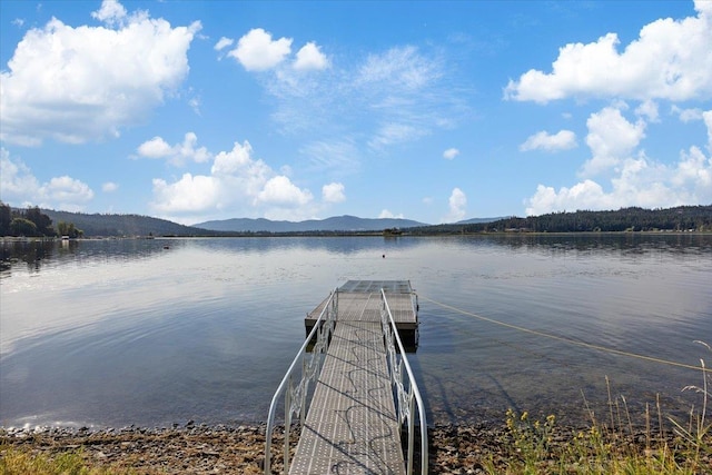 23605 E Beach Ln, Newman Lake, WA 99025 - dock with a water and mountain view