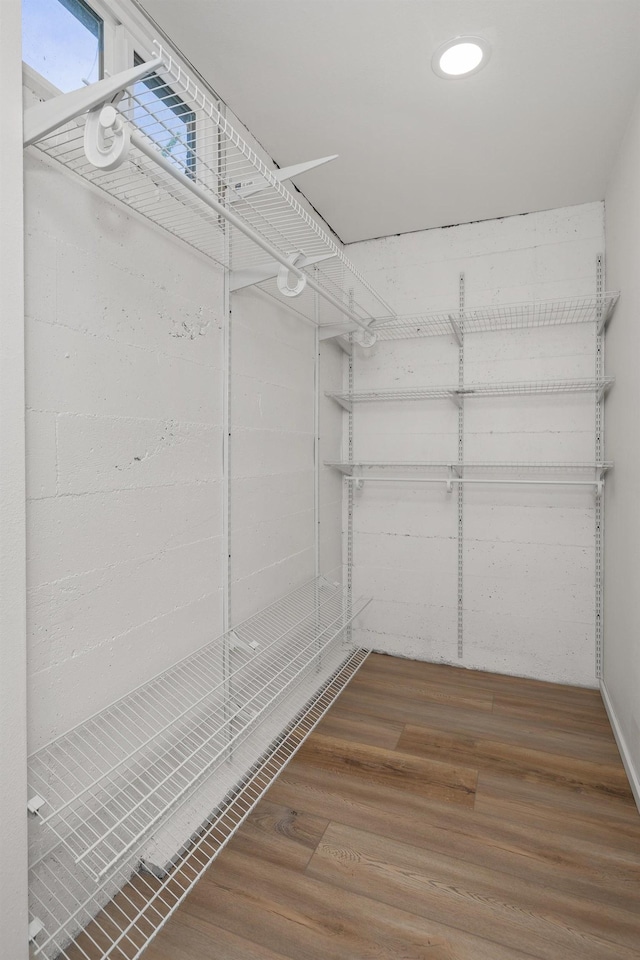 spacious closet featuring wood finished floors