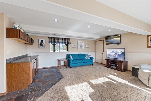 17206 W Buckboard Ave, Medical Lake, WA 99022 - living room with recessed lighting and dark carpet