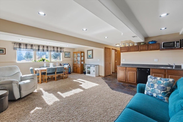 17206 W Buckboard Ave, Medical Lake, WA 99022 - living area with recessed lighting and stone tile floors