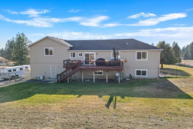 17206 W Buckboard Ave, Medical Lake, WA 99022 - rear view of house with stairs and a deck
