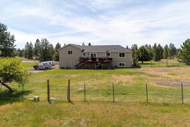 17206 W Buckboard Ave, Medical Lake, WA 99022 - back of house with a wooden deck and stairway