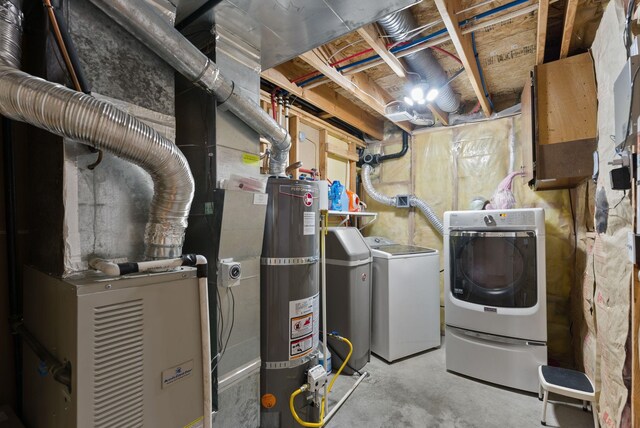 3022 E Pineglen Ave, Mead, WA 99021 - utility room with water heater and washing machine and dryer