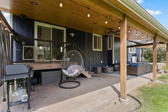 3022 E Pineglen Ave, Mead, WA 99021 - view of patio / terrace featuring an outdoor hangout area and ceiling fan