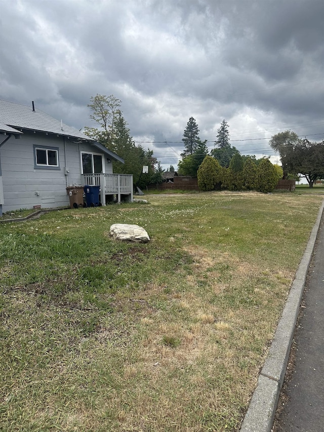 2304 W Glass St, Spokane, WA 99205 - view of grassy yard with a deck