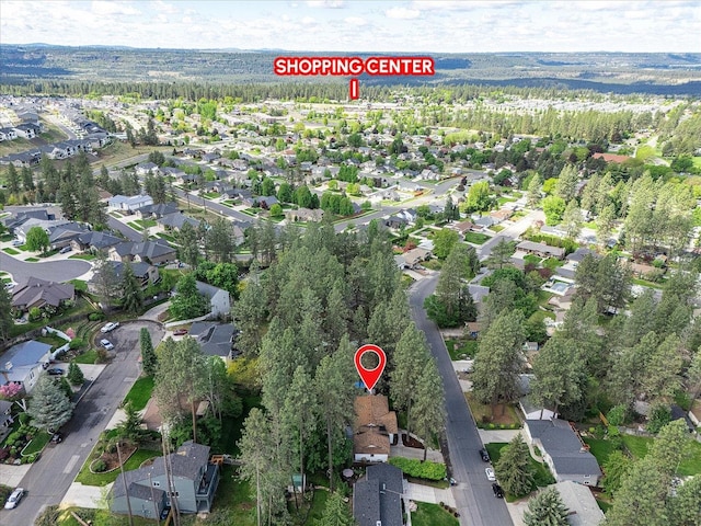 aerial overview of property's location featuring nearby suburban area