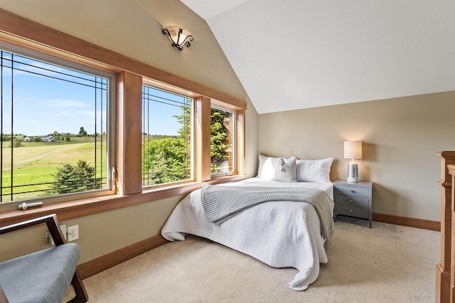 4224 E Hoffman Ln, Spokane, WA 99223 - carpeted bedroom featuring lofted ceiling and baseboards