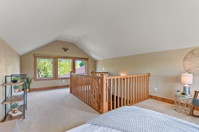 4224 E Hoffman Ln, Spokane, WA 99223 - bedroom featuring carpet floors, baseboards, and lofted ceiling