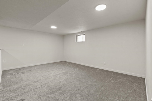 13704 E Heroy Ave, Spokane Valley, WA 99216 - below grade area featuring baseboards, carpet, and recessed lighting