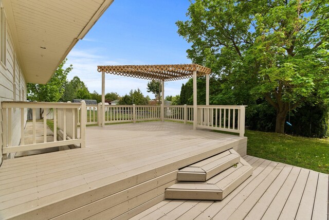 13704 E Heroy Ave, Spokane Valley, WA 99216 - wooden terrace featuring a pergola