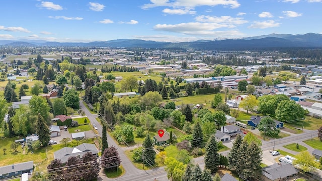 bird's eye view of a mountain backdrop