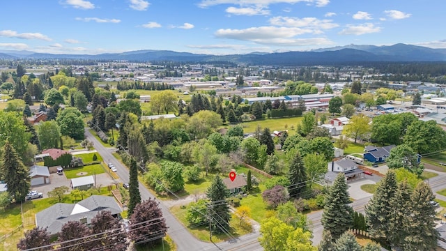 aerial overview of property's location featuring mountains