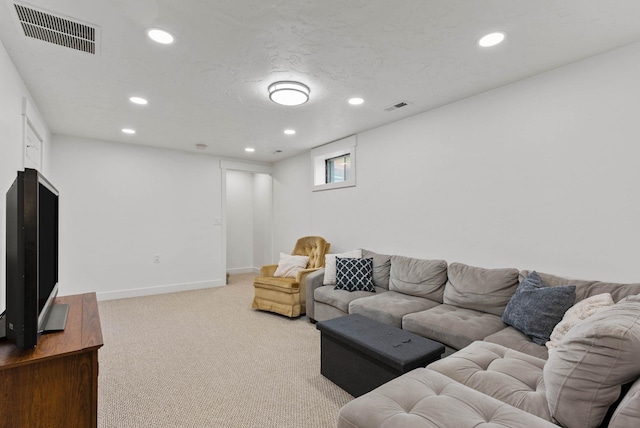 16814 N Tamarac Ln, Nine Mile Falls, WA 99026 - living area with recessed lighting, light carpet, and baseboards