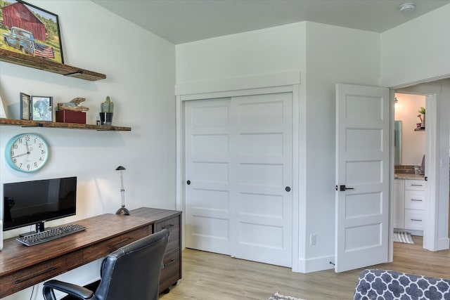 25523 N N Sheridan Rd, Chattaroy, WA 99003 - office area featuring light wood finished floors and baseboards