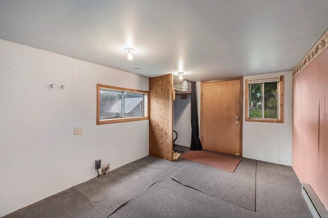 47 Davis Lake Ln, Usk, WA 99180 - unfurnished bedroom with a baseboard heating unit and light carpet