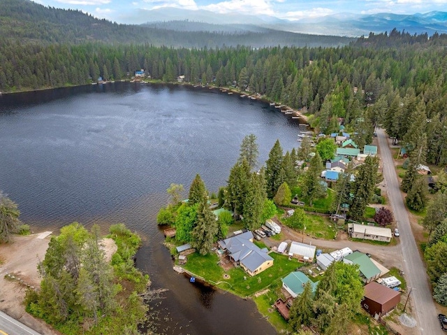 47 Davis Lake Ln, Usk, WA 99180 - aerial overview of property's location featuring a heavily wooded area and a large body of water